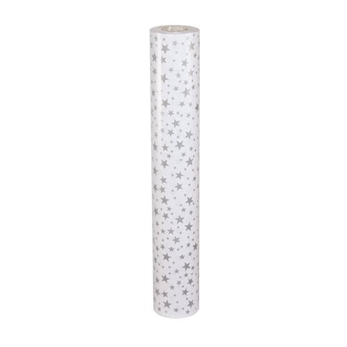 Silver Stars Wrapping Paper Roll - dimensions