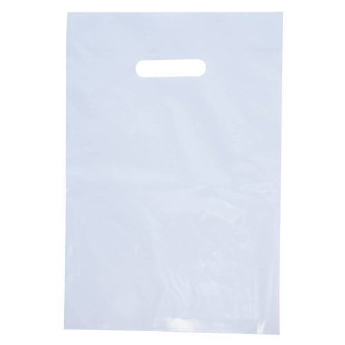 Medium White Plastic Carry Bags 250x380mm (Qty:100)