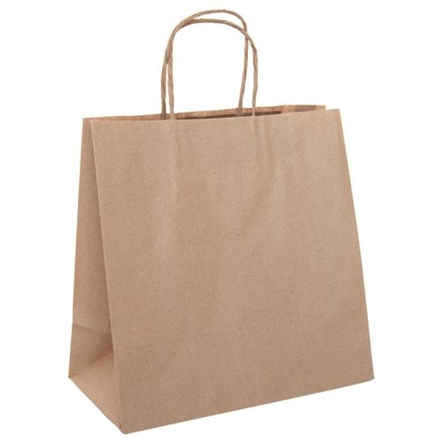 Brown Takeaway Paper Carry Bags 280x280mm (Qty:250)