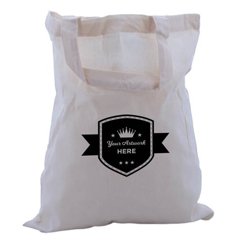 Custom Printed Calico Bags with Two Handles 1 Colour 2 Sides 380x300mm