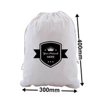 Custom Print Large Calico Carry Bags 1 Colour 1 Side 400x300mm
