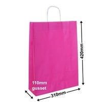 A3 Pink Paper Carry Bags 310x420mm (Qty:50)