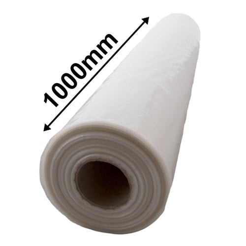 Centrefold Clear Plastic Roll - 50µm - 1m opening to 2m - dimensions