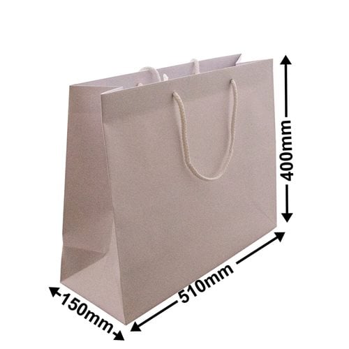 White Boutique Gloss Bag  400 x 510 - dimensions