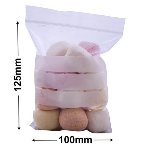 Resealable Bags with Write On Panel - 100x120mm 50µm (Qty:1000) - dimensions