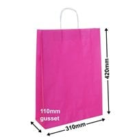 A3 Pink Paper Carry Bags 310x420mm (Qty:250)