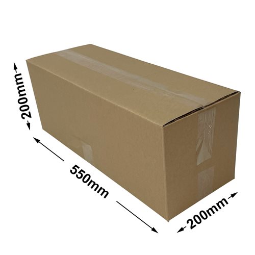 Brown Cardboard Cartons 550x200x200mm (Qty:25) - dimensions