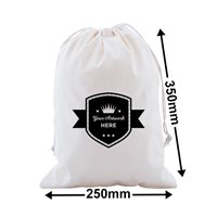 Custom Calico Drawstring Bags 350x250mm 1 Colour 1 Side