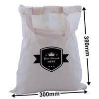Custom Printed Calico Bags with Two Handles 1 Colour 1 Side 380x300mm