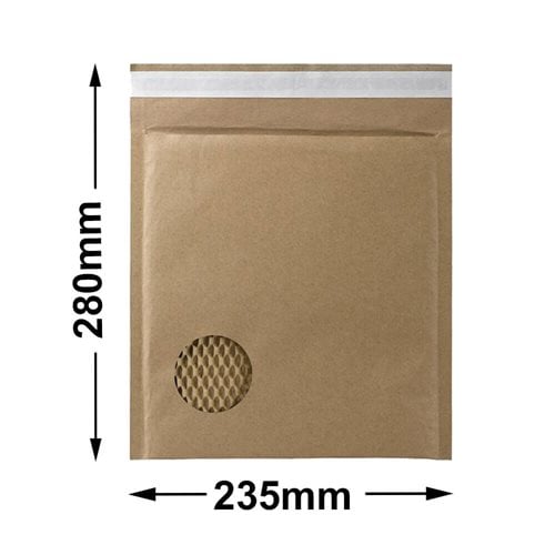 Honeycomb Padded Bag - Size 2 280mm x 235mm - dimensions