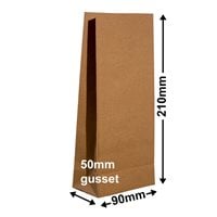 Paper Gift Bags Brown 210 x 110 + 60 - no handles