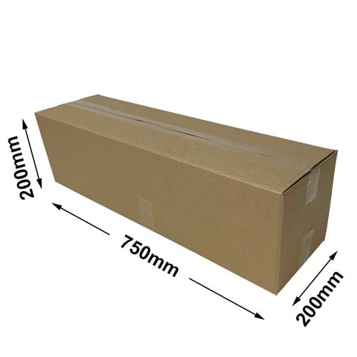 Brown Cardboard Cartons 750x200x200mm (Qty:25) - dimensions