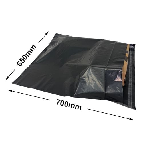 Black Courier Air Bags 650x700mm 100% Recycled (Qty:100) - dimensions
