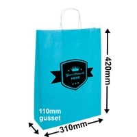 Custom Printed Paper Carry Bags in a Range of Colours 1 Colour 1 Side 420x310mm