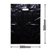Large Black Plastic Carry Bags 385x500mm (Qty:100)
