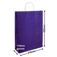 A3 Purple Paper Carry Bags 310x420mm (Qty:250)