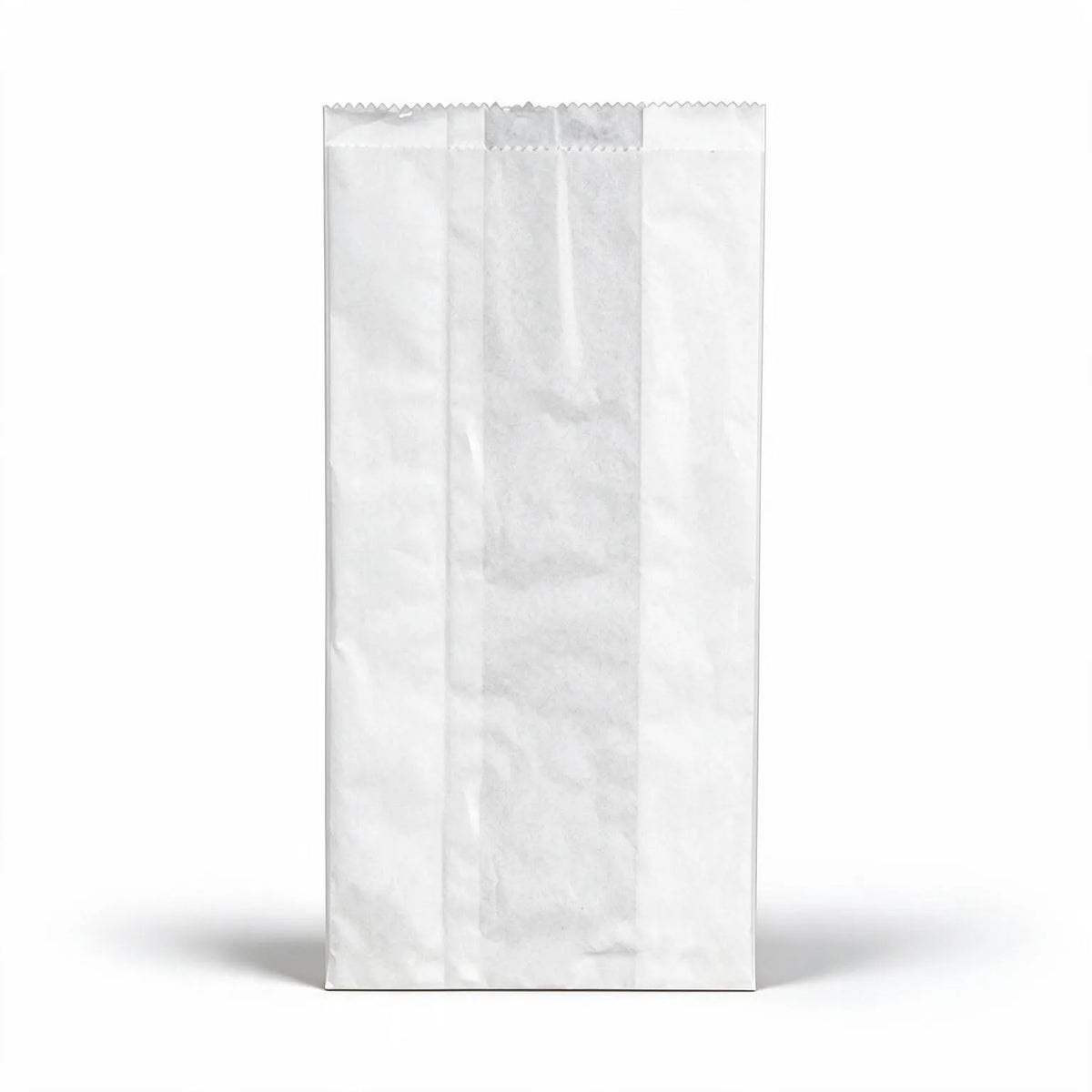 white paper bread bags 200x400mm & 110mm gusset, front view
