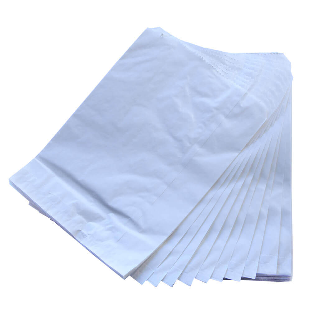 Flat White Paper Bags Size 6 235x335mm (Qty:500)