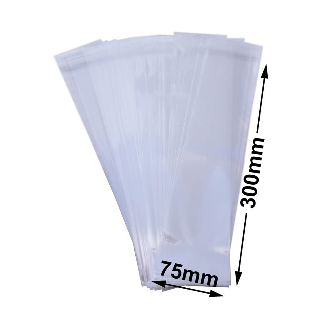 BOPP Peel & Seal Bags + Tape 300x75mm 35µm (Qty:1000)
