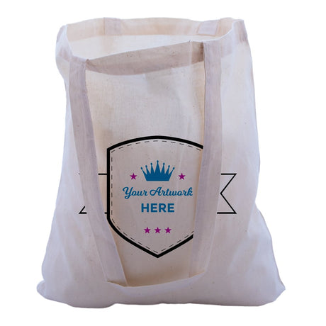 Custom Calico Carry Bags with Long Handles 3 Colours 1 Side 420x380mm