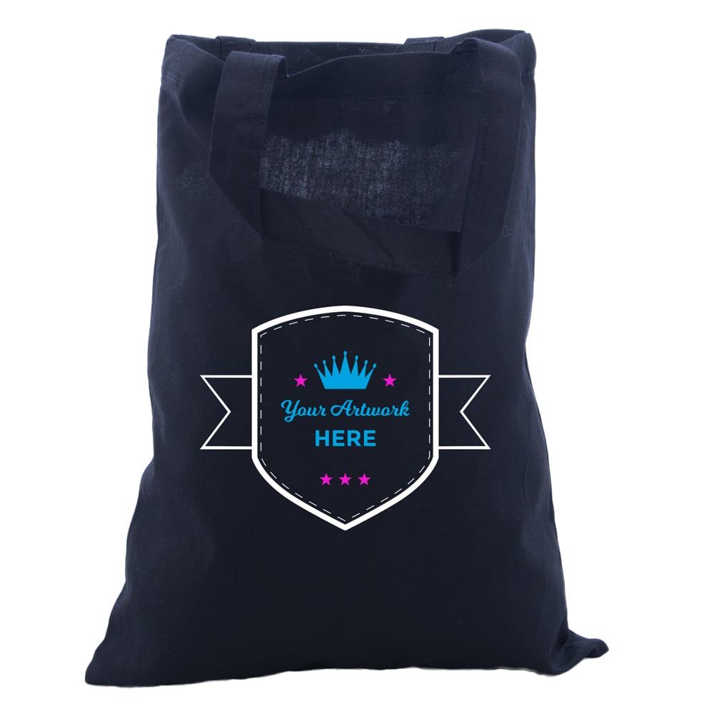 Custom Printed Black Calico Bag with Two Handles 3 Colours 1 Side 380x300mm