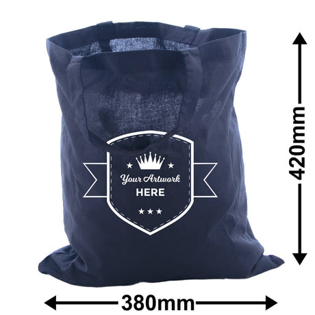 Express Printed Large Black Calico Carry Bags 1 Colour 1 Side