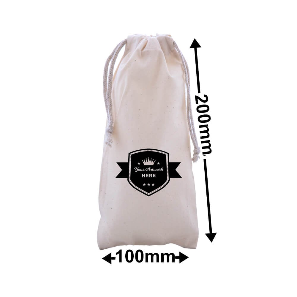 Printed Baby Calico Drawstring Bag 1 Colour 1 Side