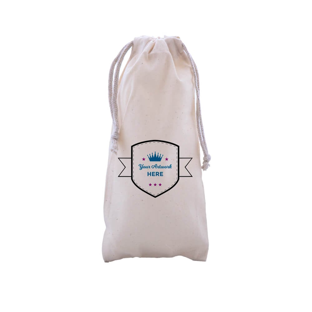 Printed Baby Calico Drawstring Bag 3 Colours 1 Side