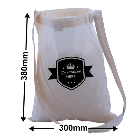 Custom Calico Shoulder Strap Bags 380x300mm 1 Colour 2 Sides