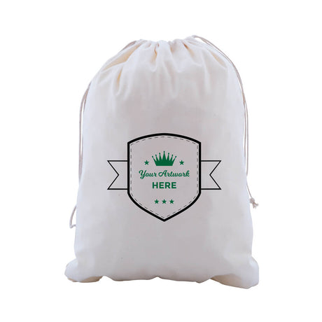 Custom Print Large Calico Carry Bags 2 Colours 2 Sides 400x300mm
