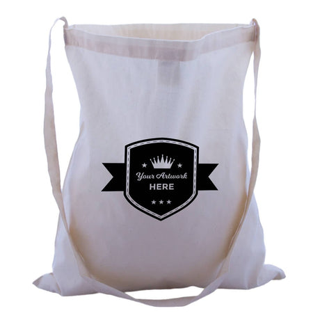 Custom Print Large Calico Shoulder Strap Bags 1 Colour 1 Side 420x380mm