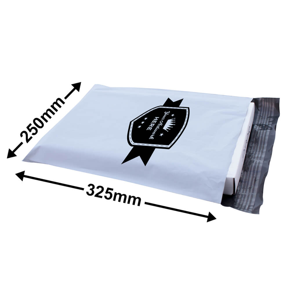 Custom Printed Tamper-proof Courier Bags 1 Colour 2 Sides 325x250mm