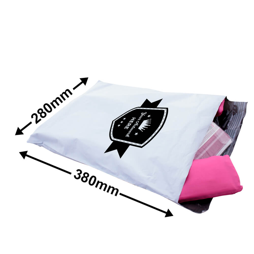 Custom Printed Tamper-proof Courier Bags 1 Colour 2 Sides 380x280mm