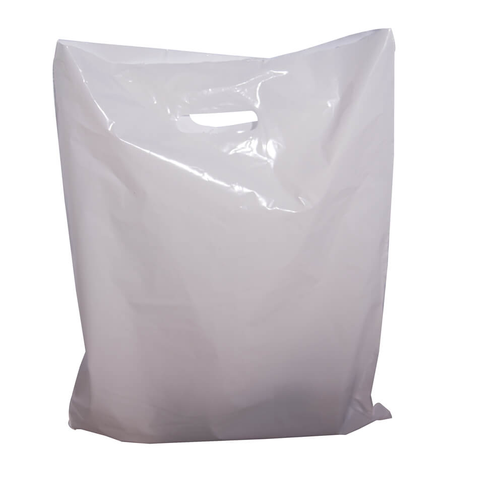 Large White Plastic Carry Bags 380x500mm (Qty:100)