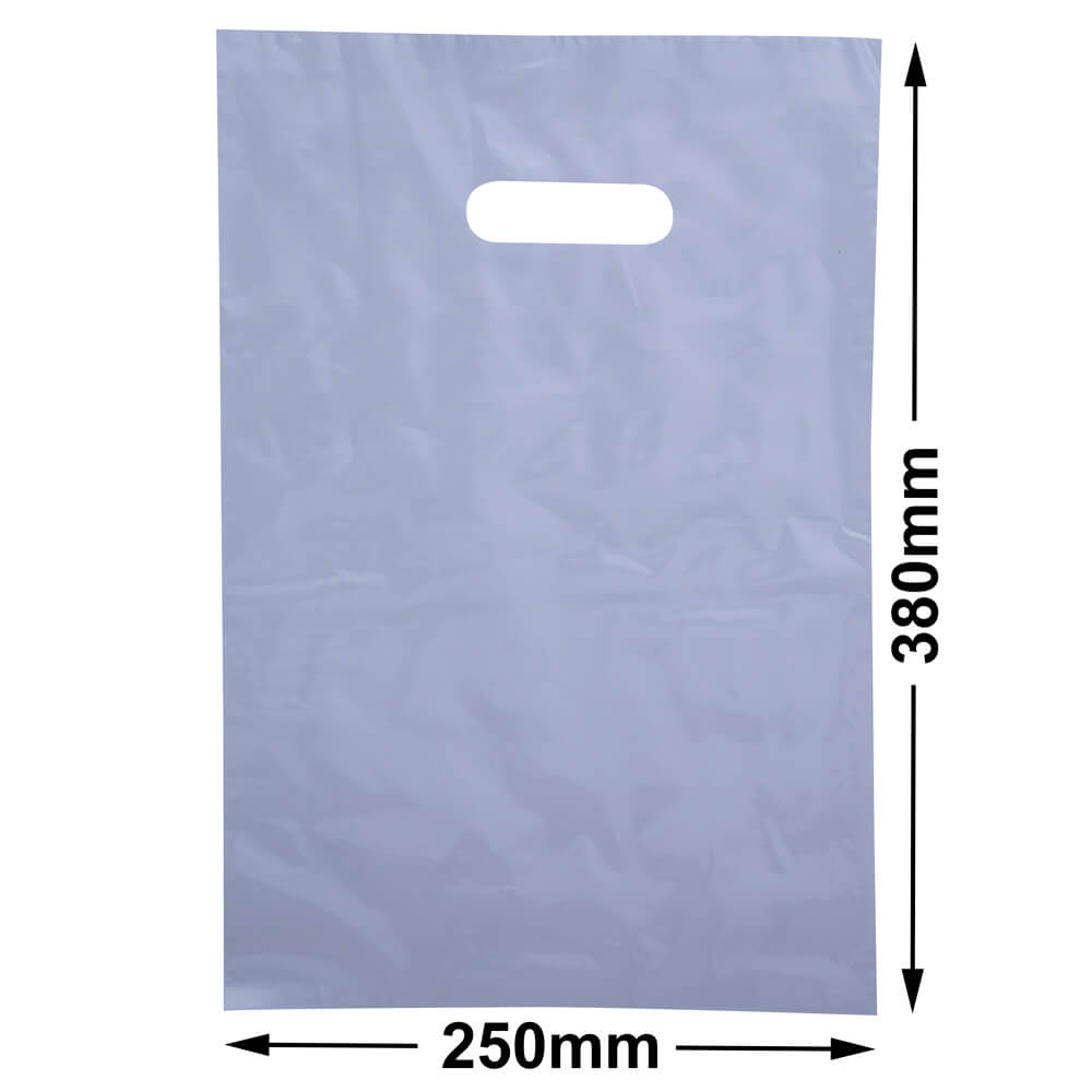 Medium Clear Plastic Carry Bags 250x380mm (Qty:100)