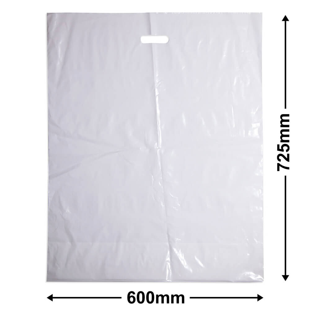 XXL White Plastic Carry Bags 600x725mm (Qty:100)