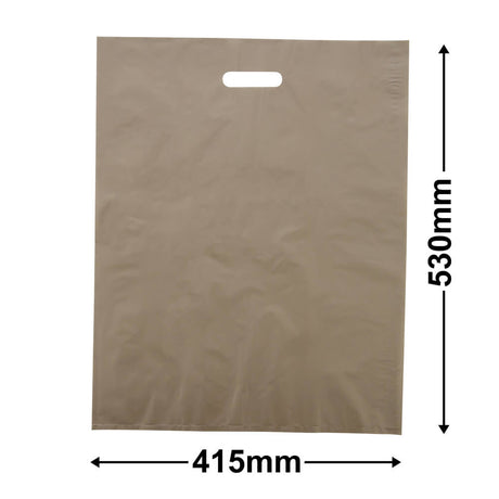 Large Gold Plastic Carry Bags 415x530mm (Qty:100)