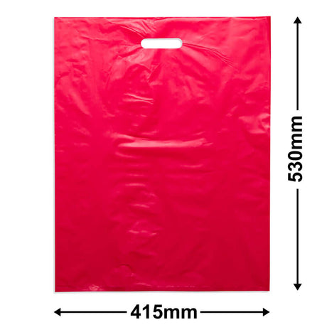 Large Red Plastic Carry Bags 415x530mm (Qty:100)