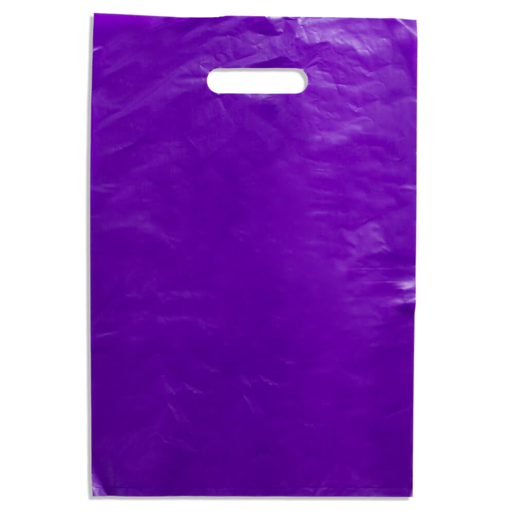 Medium Purple Plastic Carry Bags 255x380mm (Qty:100)