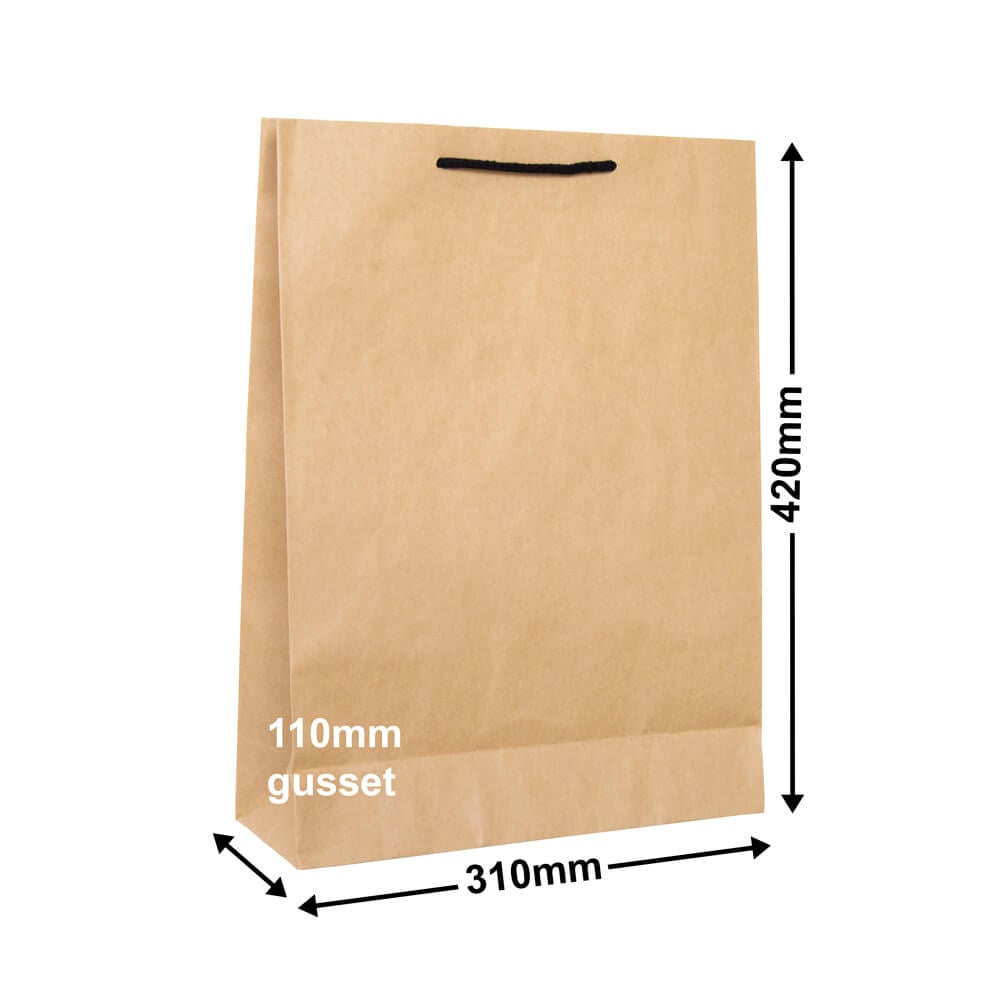 Deluxe Brown Paper Bags 310x420mm (Qty:250)