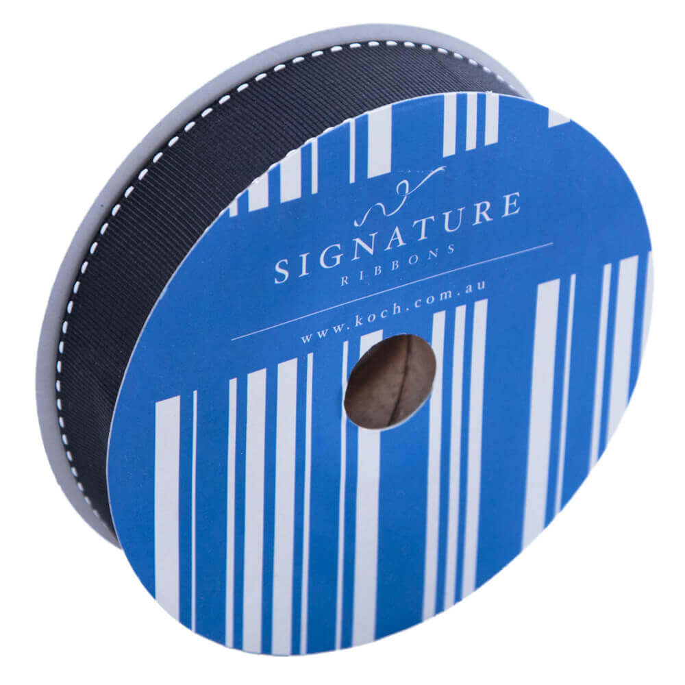 Grosgrain Black Ribbon with white stitching