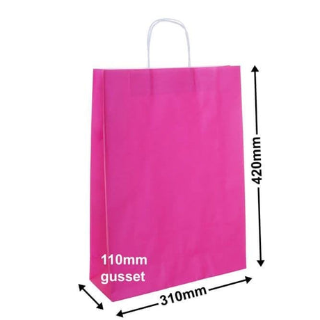 A3 Pink Paper Carry Bags 310x420mm (Qty:50)