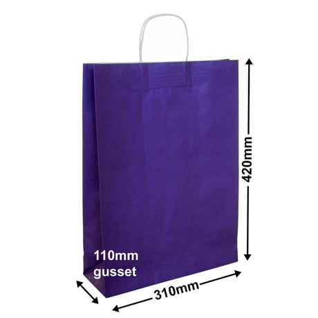 A3 Purple Paper Carry Bags 310x420mm (Qty:50)