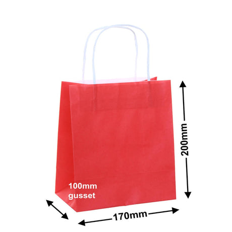 Red Paper Carry Bags 170x200mm (Qty:250)