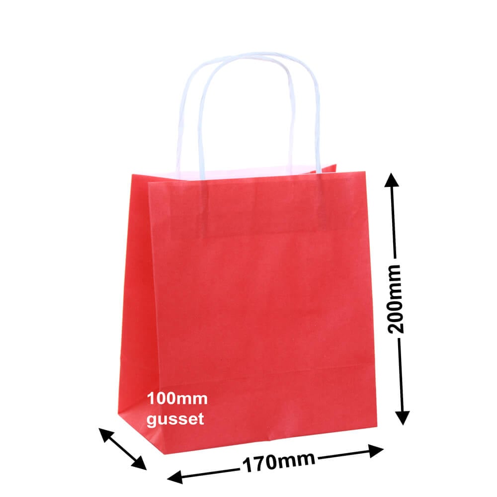 Red Paper Carry Bags 170x200mm (Qty:50)
