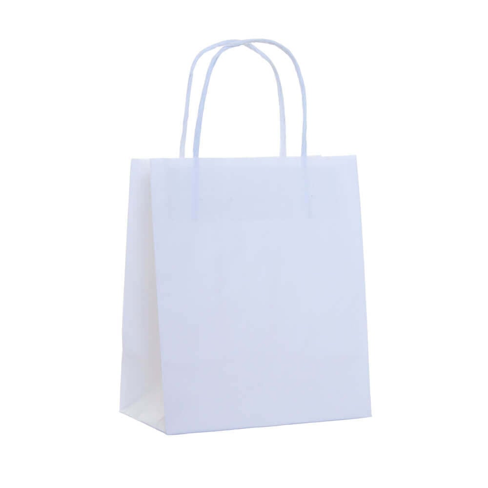 white paper carry bag, 180 x 200 mm, front view