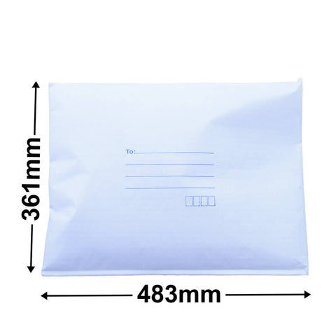 White Paper Mailer Bags Bubblewrap Interior 361x483mm (Qty:50)