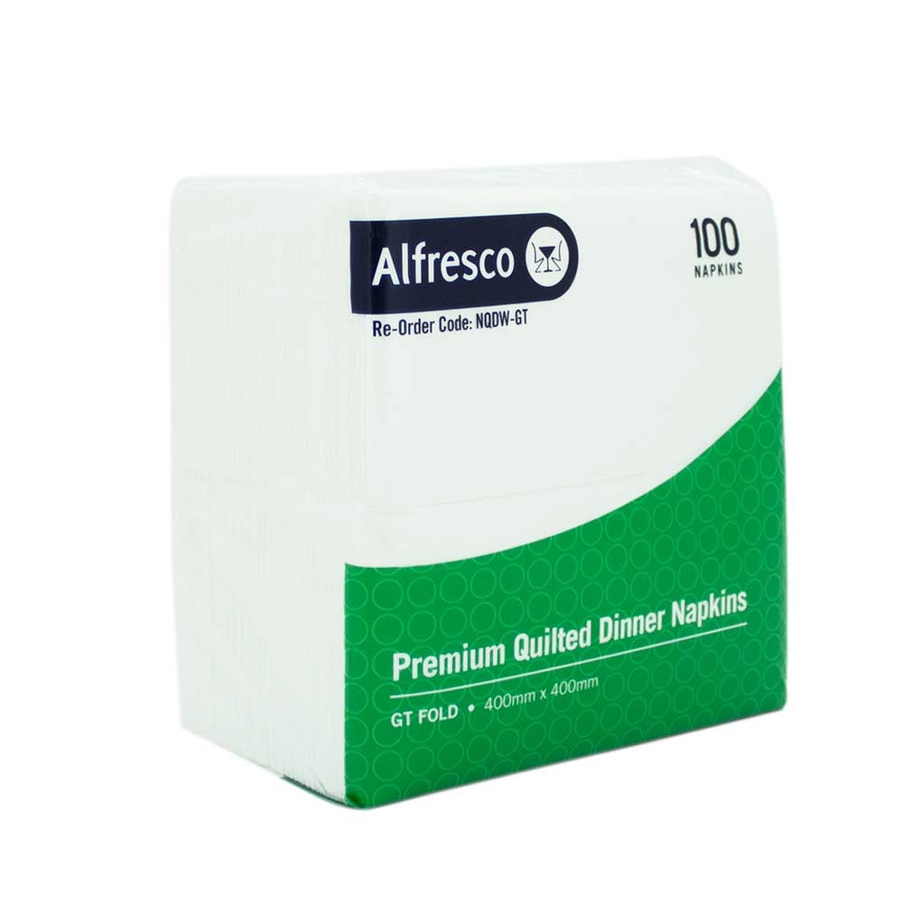 White FSC Quilted dinner napkin GT fold