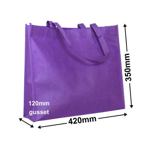 Purple Reusable NWPP Carry Bags 350x420mm (Qty:50)
