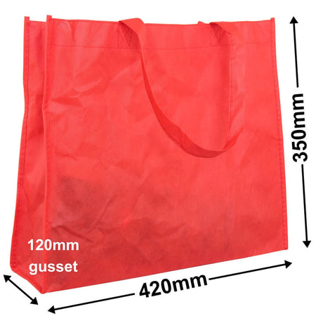 Red Reusable NWPP Carry Bags 350x420mm (Qty:50)